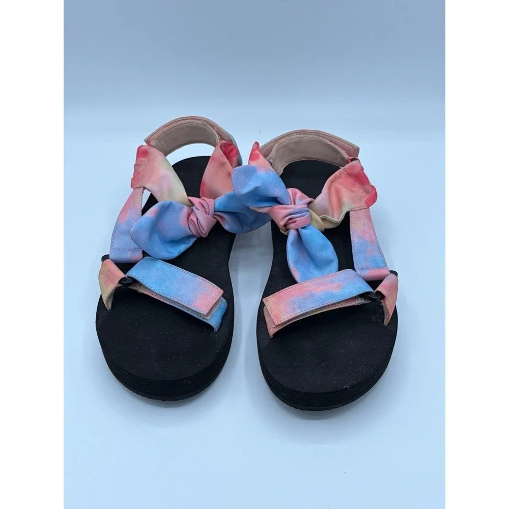 Loeffler Randall Maisie Tie-Dye Bow Platform Sandals